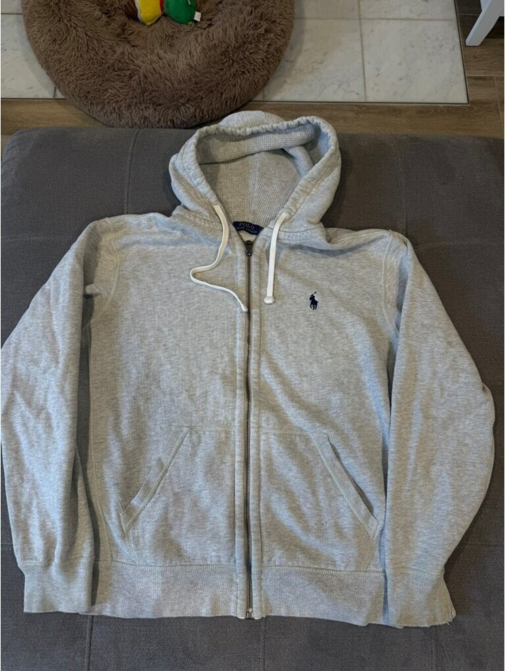 Polo Ralph Lauren Full Zip Hoodie Gray Pony Logo Mens M